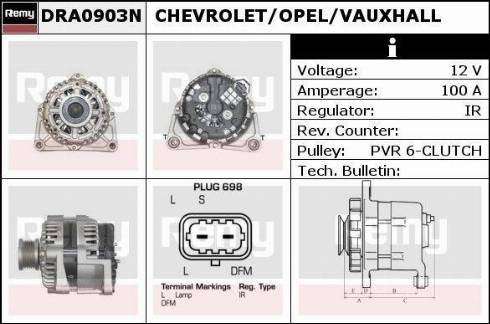 Remy DRA0903N - Генератор autospares.lv