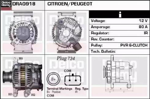 Remy DRA0918 - Генератор autospares.lv