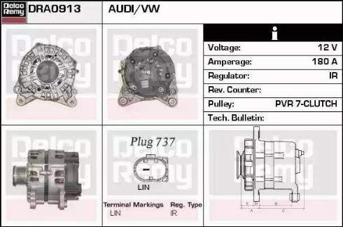 Remy DRA0913 - Генератор autospares.lv