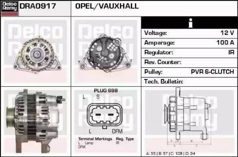 Remy DRA0917 - Генератор autospares.lv