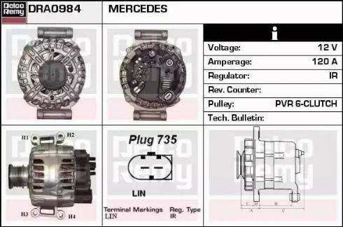 Remy DRA0984 - Генератор autospares.lv