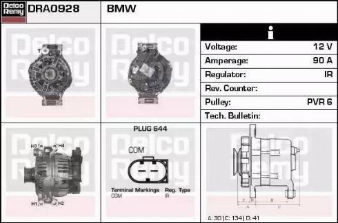 Remy DRA0928 - Генератор autospares.lv