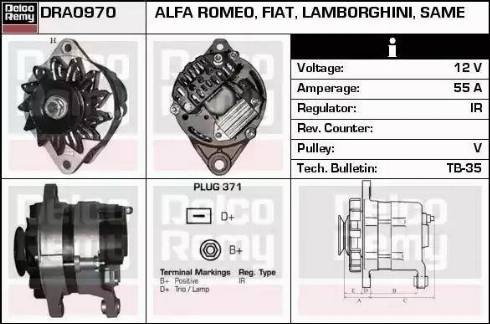 Remy DRA0970 - Генератор autospares.lv