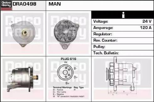 Remy DRA0498 - Генератор autospares.lv