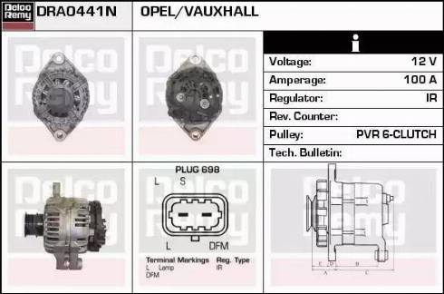 Remy DRA0441N - Генератор autospares.lv