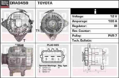 Remy DRA0459 - Генератор autospares.lv