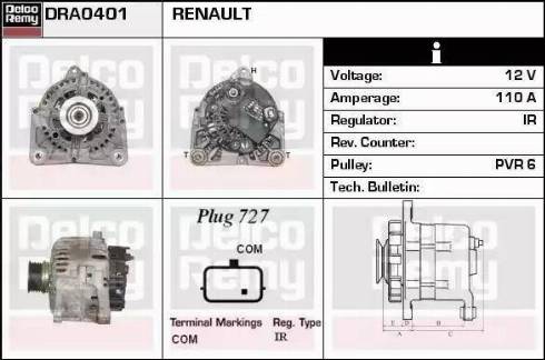 Remy DRA0401 - Генератор autospares.lv