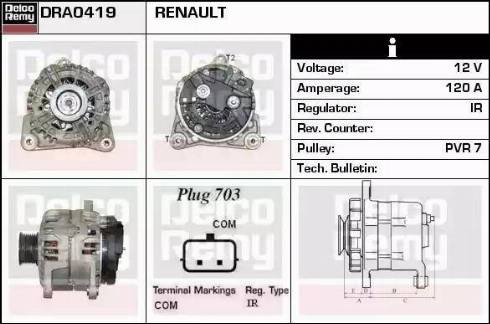 Remy DRA0419 - Генератор autospares.lv