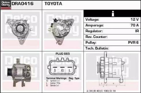 Remy DRA0416 - Генератор autospares.lv