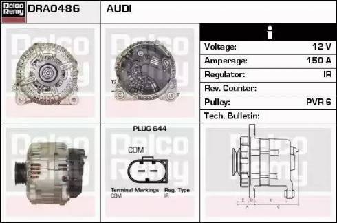 Remy DRA0486 - Генератор autospares.lv