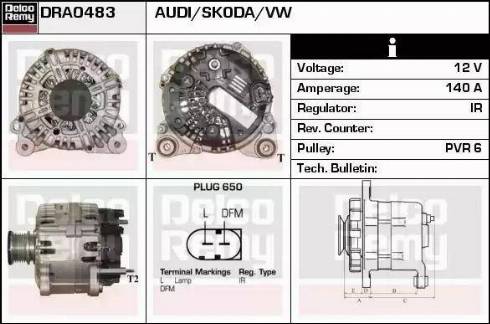 Remy DRA0483 - Генератор autospares.lv