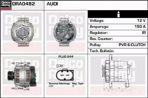 Remy DRA0482 - Генератор autospares.lv