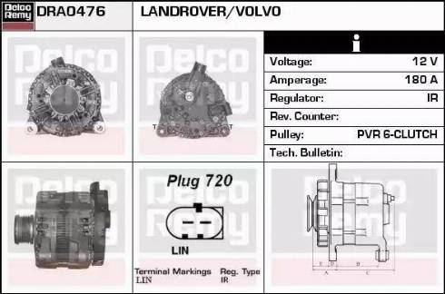 Remy DRA0476 - Генератор autospares.lv