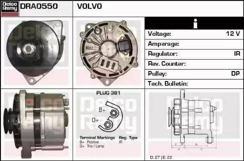 Remy DRA0550 - Генератор autospares.lv