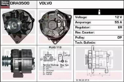 Remy DRA0500 - Генератор autospares.lv