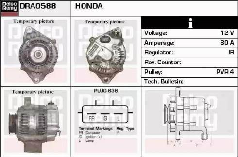 Remy DRA0588 - Генератор autospares.lv