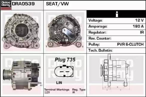 Remy DRA0539 - Генератор autospares.lv