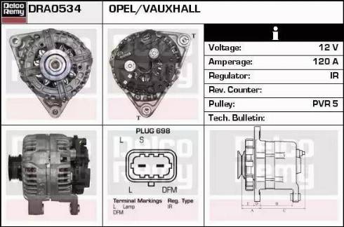 Remy DRA0534 - Генератор autospares.lv