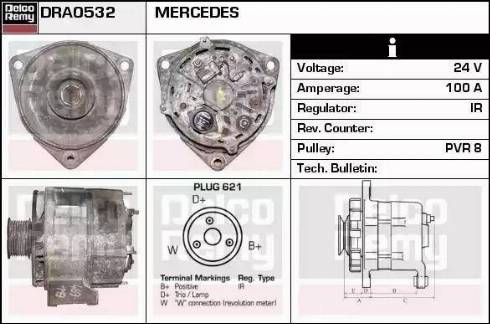 Remy DRA0532 - Генератор autospares.lv