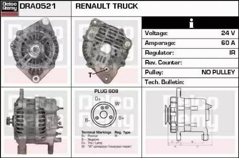 Remy DRA0521 - Генератор autospares.lv