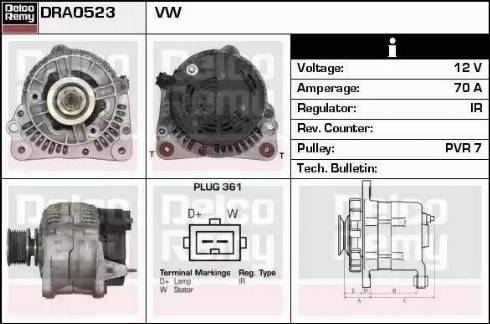 Remy DRA0523 - Генератор autospares.lv