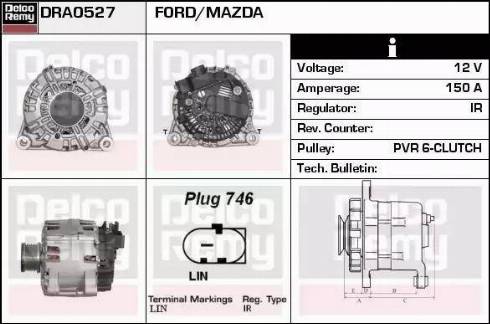 Remy DRA0527 - Генератор autospares.lv