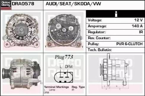 Remy DRA0578 - Генератор autospares.lv