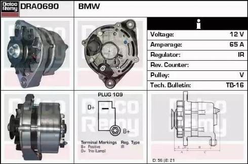 Remy DRA0690 - Генератор autospares.lv