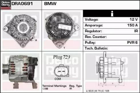 Remy DRA0691 - Генератор autospares.lv