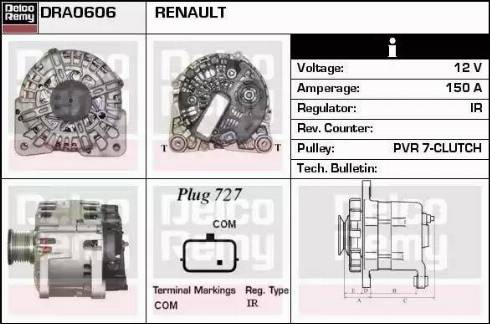 Remy DRA0606 - Генератор autospares.lv