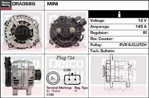 Remy DRA0686 - Генератор autospares.lv