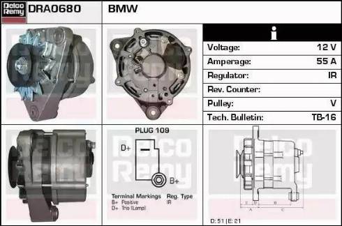 Remy DRA0680 - Генератор autospares.lv