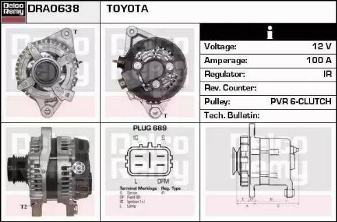 Remy DRA0638 - Генератор autospares.lv