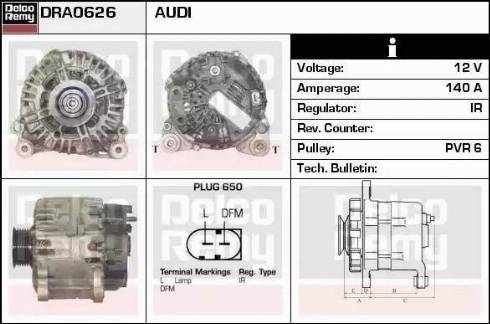 Remy DRA0626 - Генератор autospares.lv