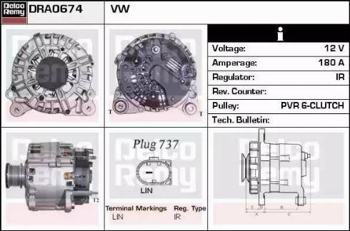 Remy DRA0674 - Генератор autospares.lv