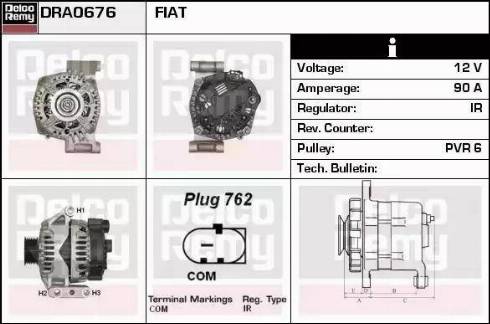 Remy DRA0676 - Генератор autospares.lv