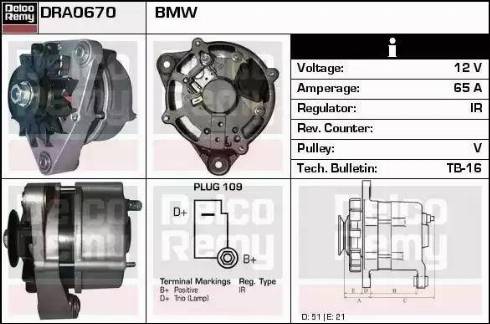 Remy DRA0670 - Генератор autospares.lv