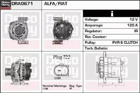 Remy DRA0671 - Генератор autospares.lv