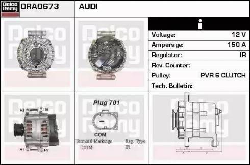 Remy DRA0673 - Генератор autospares.lv