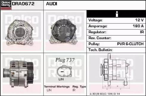 Remy DRA0672 - Генератор autospares.lv