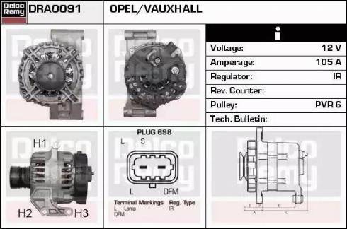 Remy DRA0091 - Генератор autospares.lv