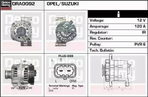 Remy DRA0092 - Генератор autospares.lv