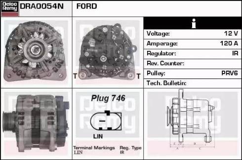 Remy DRA0054N - Генератор autospares.lv