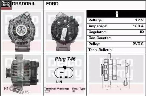 Remy DRA0054 - Генератор autospares.lv