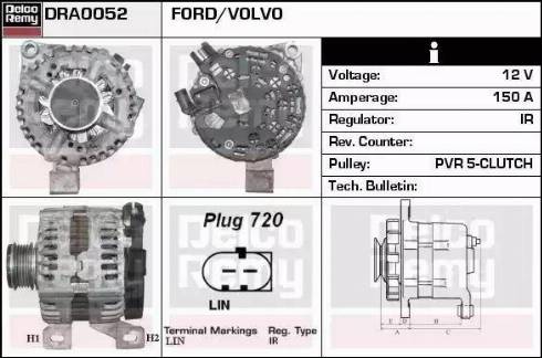 Remy DRA0052 - Генератор autospares.lv