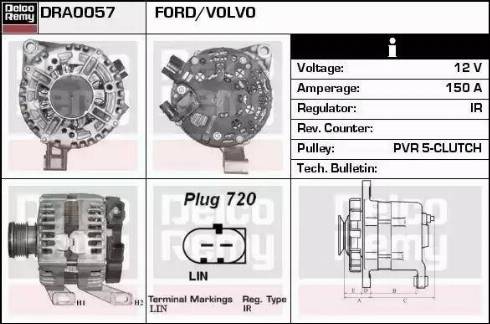 Remy DRA0057 - Генератор autospares.lv