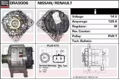 Remy DRA0006 - Генератор autospares.lv