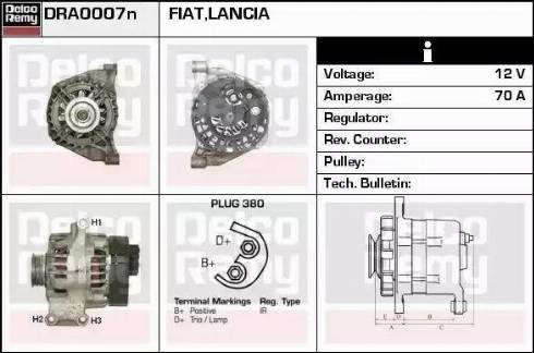 Remy DRA0007N - Генератор autospares.lv