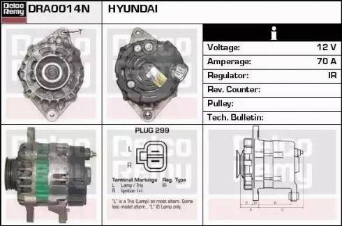 Remy DRA0014N - Генератор autospares.lv