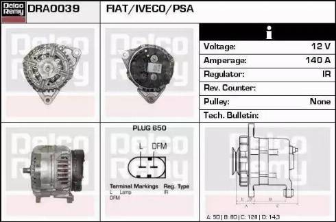 Remy DRA0039 - Генератор autospares.lv